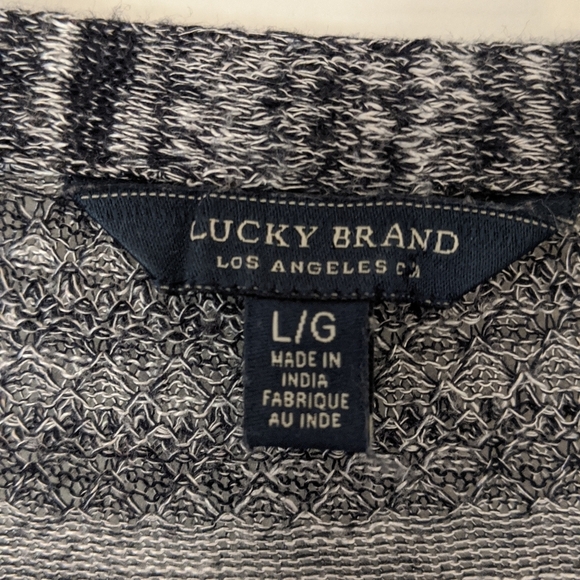 Lucky Brand Open Neckline Button Down Knit Top - Picture 3 of 8